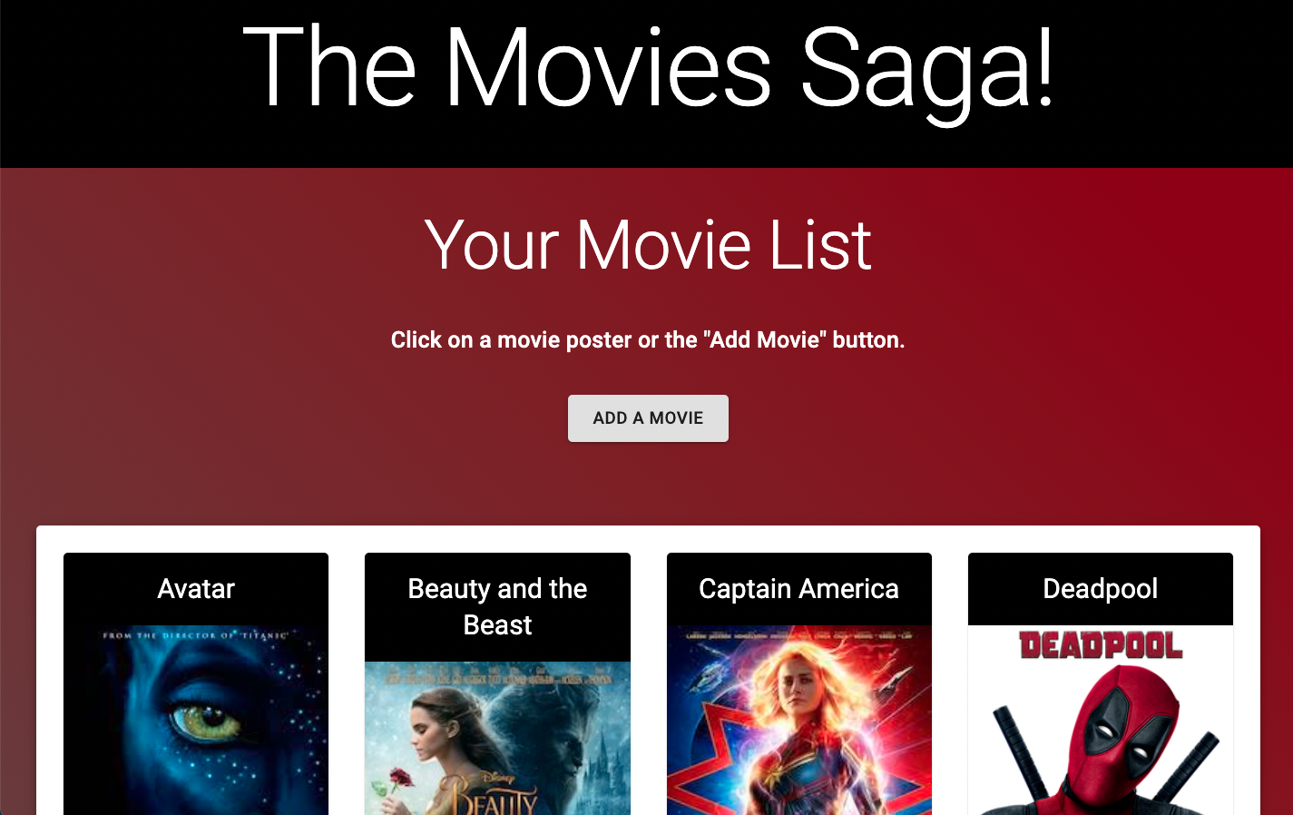 Movie Sagas Homepage